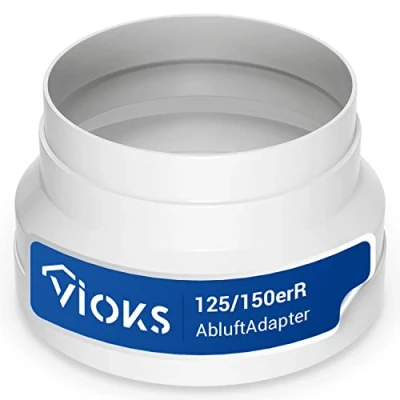 Afbeelding van VIOKS Afvoerslangadapter 150 mm 125 verloopstuk voor afvoerpijp afzuigkap, afvoerslang, connector pvc ventilatieslang