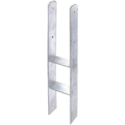 Afbeelding van Alberts 205010 H paalhouder thermisch verzinkt vrije breedte 71 161 mm totale hoogte 600 800 materiaaldikte 4 8 141