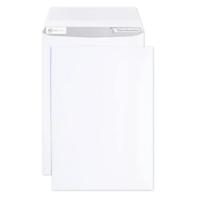 Afbeelding van Clairefontaine 8044C Doos met 250 Witte Enveloppen B5 176x250 mm Zelfklevend 90g/m²