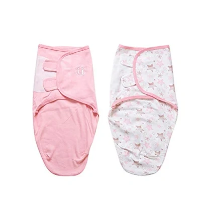 Afbeelding van Baby inbakerdeken, wikkeldeken, set van 2 universele verstelbare slaapzak, deken voor zuigelingen, baby&#039;s, pasgeborenen, uniseks, 3 4 maanden, roze