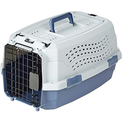Afbeelding van Amazon Basics Bench voor katten, huisdier, twee deuren, bovenlader, blauw, 48,2 x 32 25,4 cm (L B H)