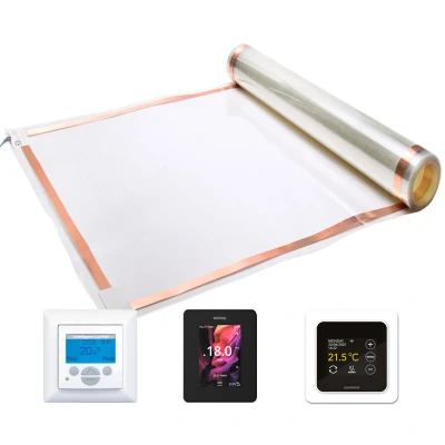 Afbeelding van Vloerverwarmingsfolie Set 10m² + gratis thermostaat oa laminaat 15jr Garantie elektrische vloerverwarming