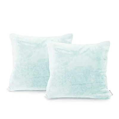 Afbeelding van DecoKing Mic, 2 delig, kussenslopen, 45 x cm, microvezel, ritssluiting, fleece, kussenhoezen, lichtblauw