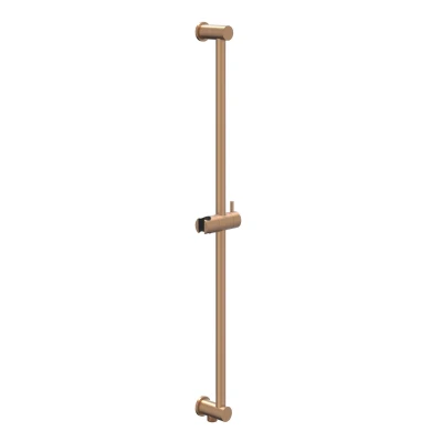 Afbeelding van IVY glijstang 80cm met geïntegreerde wateruitlaat Geborsteld Mat Koper PVD