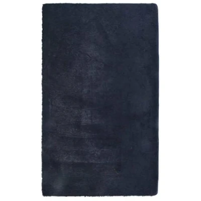 Afbeelding van vidaXL hoogpolig vloerkleed 60x100 cm polyester marineblauw