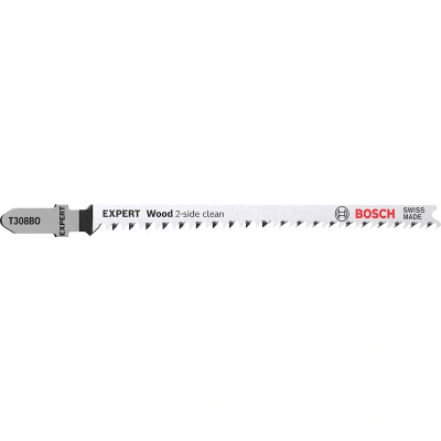 Afbeelding van Bosch 3x EXPERT Wood 2 side clean T308BO decoupeerzaagblad (voor Massief houten meubelplaat, Multiplex, Lengte 117 mm, Professional Accessoires Decoupeerzaag)