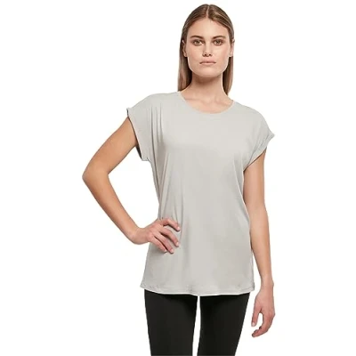 Afbeelding van Damesshirt met ronde hals en omgeslagen mouw Light Asphalt 4XL