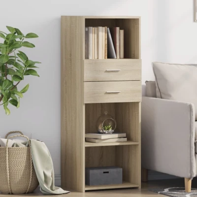 Afbeelding van Hoge kast 45x42,5x124 cm bewerkt hout sonoma eikenkleurig