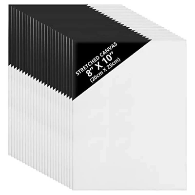 Afbeelding van Kurtzy 24 Pak Blanke Canvassen 20 x 25 cm Voorgerekte Vierkante Paneel Borden Geschikt Voor Acryl en Olie Verven, Schetsen Tekenen