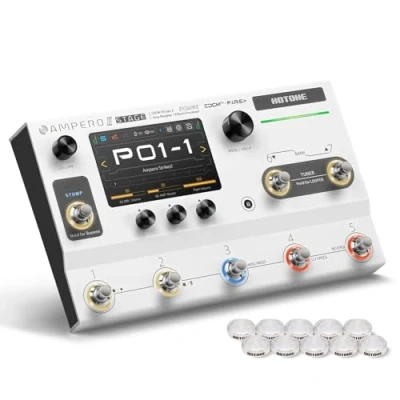 Afbeelding van HOTONE Ampero II Stage Gitaar Bass Multi Effect Processor met Touchscreen Versterker Modellering IR Boxes Simulatie FX Loop MIDI I/O Stereo OTG USB Audio Interface