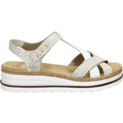 Afbeelding van Rieker Everest Sandalen met plateauzool, Dames, Maat: 40, Blanc