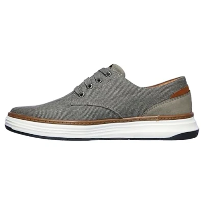 Afbeelding van Skechers Heren Moreno Canvas Oxford Schoen, Taupe Doek, 45 EU