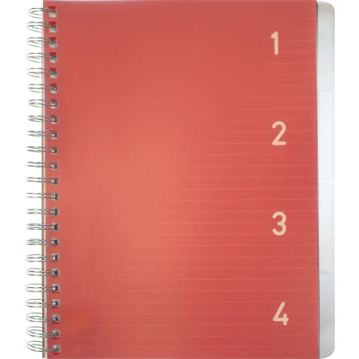 Afbeelding van 4 in 1 blok Kangaro rood A5 lijn krimp a stuks met tabs