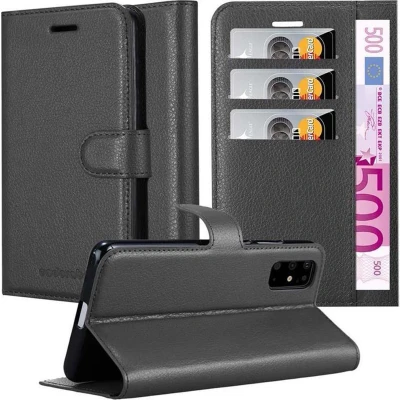 Afbeelding van Cadorabo Hoesje geschikt voor Samsung Galaxy S20 PLUS in PHANTOM ZWART Beschermhoes Cover magnetische sluiting Case
