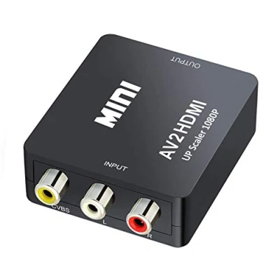 Afbeelding van QGECEN Mini AV RCA CVBS naar HDMI Video Audio Converter Adapter Ondersteuning 720 1080P voor Camera, Xbox 360, PS1, PS2, WII, N64, Gamecube, Snes, NES, PSP, DVD speler, VHS
