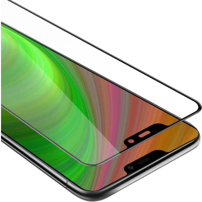 Afbeelding van Cadorabo Screenprotector geschikt voor Vivo Y85 Volledig scherm pantserfolie Beschermfolie in TRANSPARANT met ZWART Gehard (Tempered) display beschermglas 9H hardheid 3D Touch