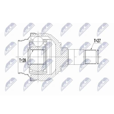 Afbeelding van Homokineet reparatie set, aandrijfas NTY NPW ME 084