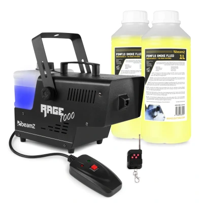 Afbeelding van BeamZ RAGE1000 rookmachine met 2 liter rookvloeistof en draadloze