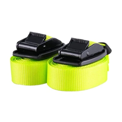 Afbeelding van spanbanden met klemsluiting EN spbescherming van rubber lengte: 4 m, breedte: 25 mm grote belastbaar tot 540 kg, volgens DIN 12195 2 Premium spanband set 2, neongel