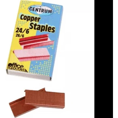 Afbeelding van 10X 1000 Nietjes Koper #24/6 Centrum