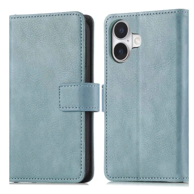 Afbeelding van Apple iPhone 17 Hoesje Kunstleder imoshion Bookcase Lichtblauw Telefoonhoesje