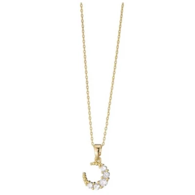 Afbeelding van Schitterende Gold Plated Halsketting met Maan Zirkonia