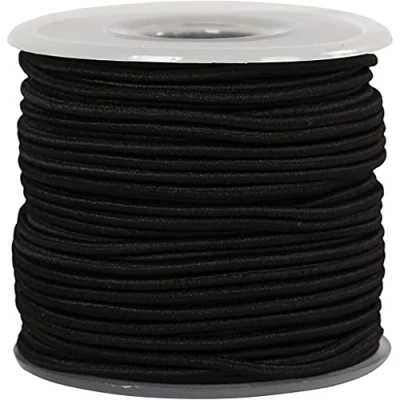 Afbeelding van Creotime elastiek 25 m 2 mm zwart