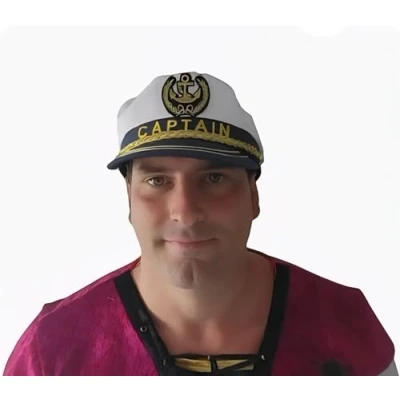 Afbeelding van CAPTAIN Hoed Wit Kapiteinspet voor volwassenen Oktoberfest Carnaval