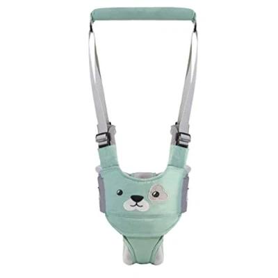 Afbeelding van Felly Loophulp voor baby&#039;s, ademend leren lopen, hulp kinderen, voetassistent, verstelbaar met veiligheidssluiting, wandelriem (groen)