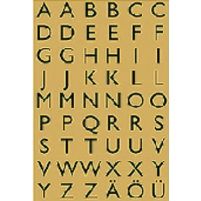 Afbeelding van Etiket HERMA 4145 13x12mm letters a Z zwart op goud Blister 4 vel 10 stuks