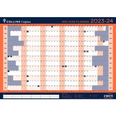 Afbeelding van Collins Debden Colplan Academic 2023 24 A1 Mid Year Planner School, College of University Term Journal juli tot 2024 CWC11 2324