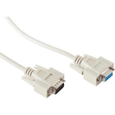 Afbeelding van Seriële RS232 verlengkabel 9 pins SUB D (m) (v) / gegoten connectoren 3 meter