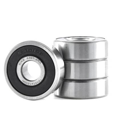 Afbeelding van XiKe 4 stuks 6301 2RS afgeschermde kogellagers 12x37x12mm vooraf gesmeerd en van chroomstaal, dubbele rubber afdichting, 6301RS groefkogellagers