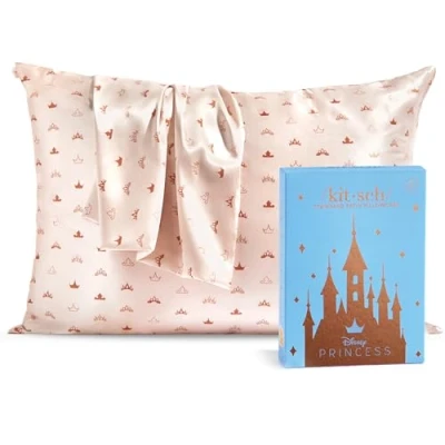 Afbeelding van Disney x Kitsch Satijnen kussensloop voor haar zachter dan zijden en huid verkoelende met rits kussenslopen standaardformaat Desert Crown, 1