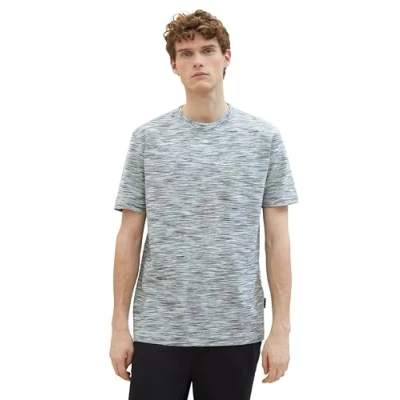 Afbeelding van TOM TAILOR T shirt voor heren, 35056 Navy White Spacedye Pique, M