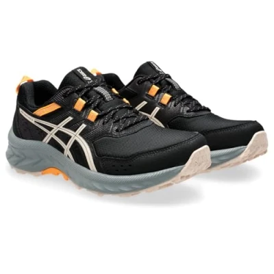 Afbeelding van Asics Gelventure 9 Trail hardloopschoenen, Dames, Maat: 37.5, Black/pearl pink Imitatieleer/ textiel