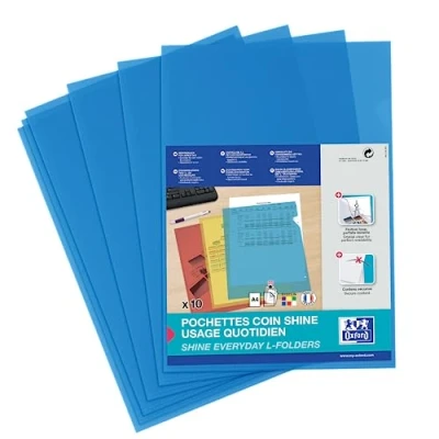 Afbeelding van Oxford Shine L map, Pak Van 10 Stuks, Blauw map
