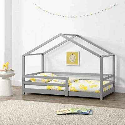 Afbeelding van Kinderbed Knätten met uitvalbeveiliging 70x140 cm lichtgrijs