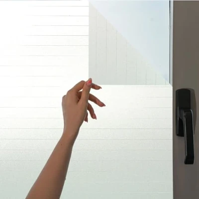 Afbeelding van MARAPON ® raamfolie met krijtstreeppatroon [90x200 cm] Inclusief e book tips Zelfklevende statische hechting Matte