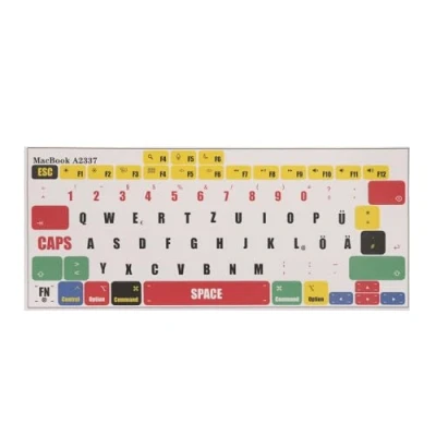Afbeelding van kwmobile QWERTZ Duits toetsenbord Stickers geschikt voor Apple MacBook Air 13 M1 (A2337) keyboard laptop in meerkleurig