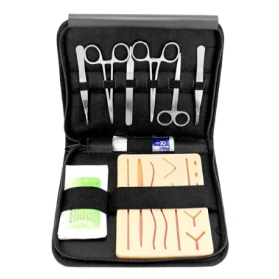 Afbeelding van QWORK® medische hechtset voor studie en praktijk, oefenset wondhechting, cadeaus studenten