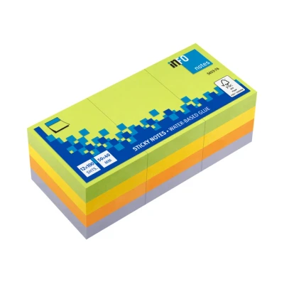 Afbeelding van Info Notes 50x40mm assorti spring pak a 12 blok