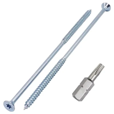 Afbeelding van SKIR&#039;CO (10 stuks) Verzinkte stalen houtschroeven 6,0 x 200 mm, Torx verzonken kopschroeven, spaanplaatschroeven, gedeeltelijk schroefdraad