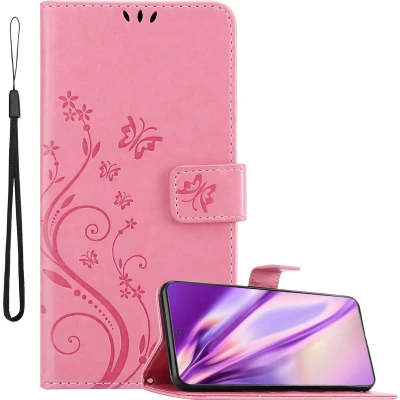 Afbeelding van Cadorabo Hoesje geschikt voor Motorola EDGE 20 in BLOEMEN ROZE Beschermhoes bloemmotief met magnetische sluiting, standfunctie en kaartsleuven Book Case Cover Etui