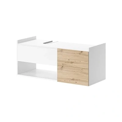 Afbeelding van Vicco Wastafelonderkast &quot;Alf&quot;, Wit/Eiken, 105 x 45 cm met 2 laden