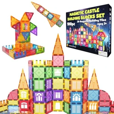 Afbeelding van Desire Deluxe Magnetische tegels Bouwstenen Set Speelgoed voor Meisjes &amp; Jongens 3+ Jaar Educatief Magneet Stam Leren Bouwspeelgoed Voorschoolse Hersenontwikkeling Kinderen,