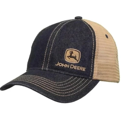 Afbeelding van John Deere 6 Panel Cap Denim &amp; Mesh, Unstruct Khaki Os
