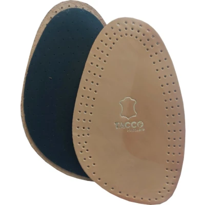 Afbeelding van Tacco Luxus Light Halve Lederzool 1/2 Inlegzool Leer Schaapsleder Voorvoet Latexschuim Met Koolstof tegen Voetengeur Vochtopnemend Schokdempend Maat 43/44