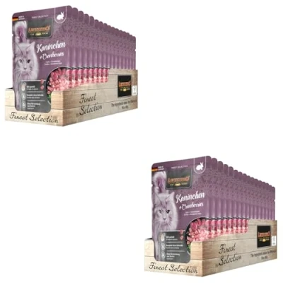 Afbeelding van Leonardo Verszak [16x85g konijn + veenbessen] graanvrij natvoer voor katten nat voer compleet in enkele portiezak