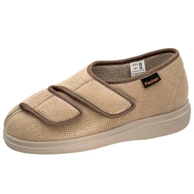 Afbeelding van Fischer Ortho Platte pantoffels voor dames, beige zand 806, 48 EU